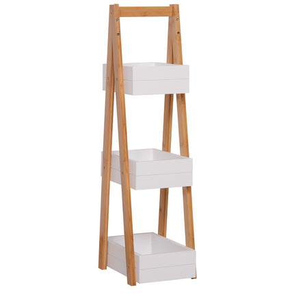 3 Tier A Frame Freestanding Bathroom Shower Caddy Storage Rack - White Natural