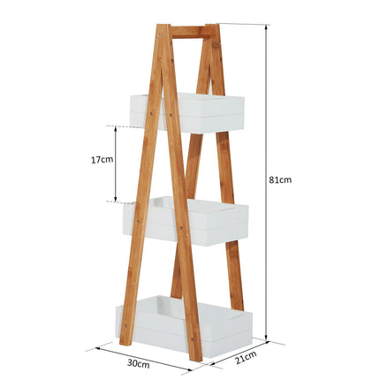 3 Tier A Frame Freestanding Bathroom Shower Caddy Storage Rack - White Natural