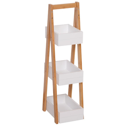 3 Tier A Frame Freestanding Bathroom Shower Caddy Storage Rack - White Natural