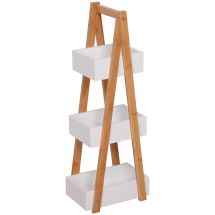 3 Tier A Frame Freestanding Bathroom Shower Caddy Storage Rack - White Natural