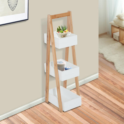 3 Tier A Frame Freestanding Bathroom Shower Caddy Storage Rack - White Natural