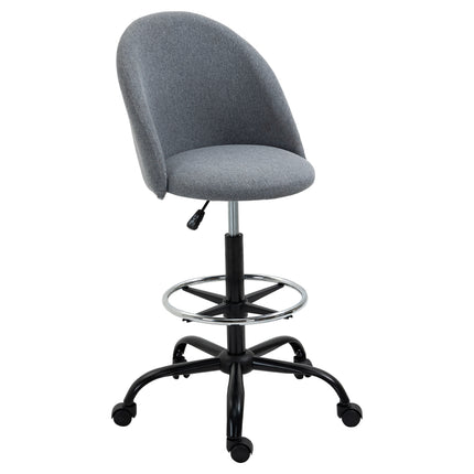 Ergonomic Drafting chair Adjustable Height w/ 5 Wheels Padded Seat Footrest 360¬