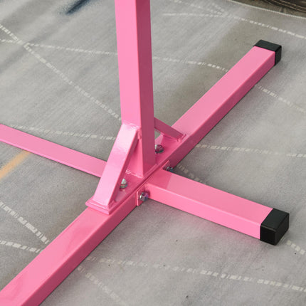 Adjustable Steel Frame Horizontal Gymnastics Bar for Kids - Pink