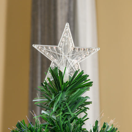 5FT Pre-Lit Fibre Optic Christmas Tree with Multi-Colour Lights - Green