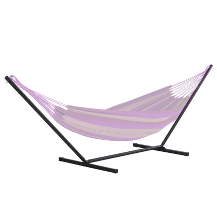 Extra Long Metal Hammock Stand for Garden and Camping - Black