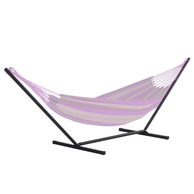 Extra Long Metal Hammock Stand for Garden and Camping - Black