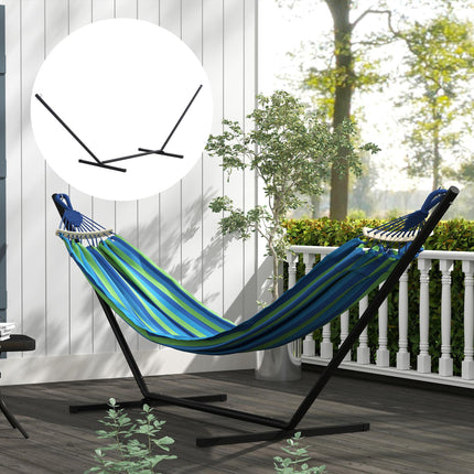 Extra Long Metal Hammock Stand for Garden and Camping - Black