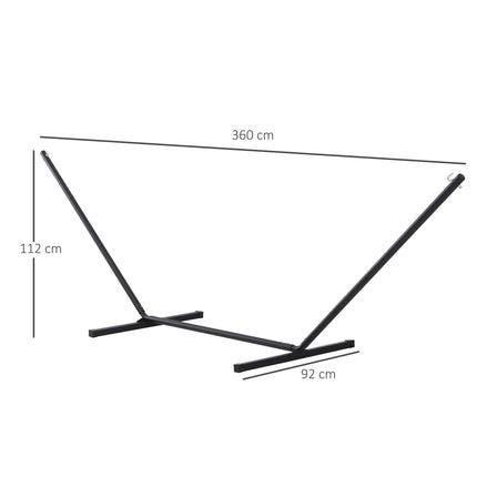 Extra Long Metal Hammock Stand for Garden and Camping - Black