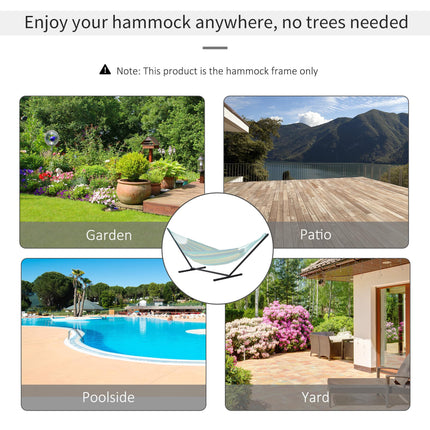 Extra Long Metal Hammock Stand for Garden and Camping - Black