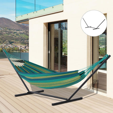 Extra Long Metal Hammock Stand for Garden and Camping - Black
