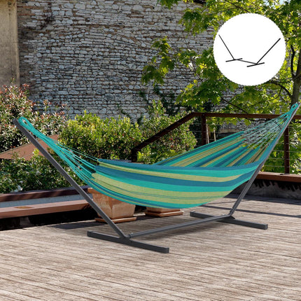 Extra Long Metal Hammock Stand for Garden and Camping - Black