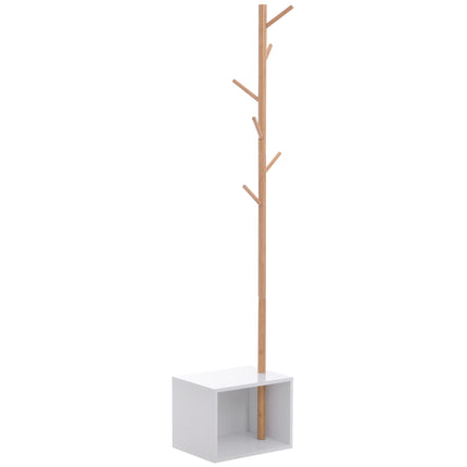 180 cm Hallway Coat Rack Storage Bench Tree Hat Hanger Entryway Stand Garment Or