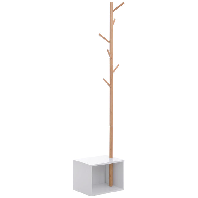 180 cm Hallway Coat Rack Storage Bench Tree Hat Hanger Entryway Stand Garment Or