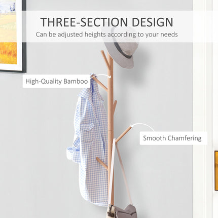 180 cm Hallway Coat Rack Storage Bench Tree Hat Hanger Entryway Stand Garment Or