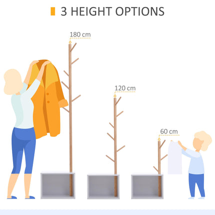 180 cm Hallway Coat Rack Storage Bench Tree Hat Hanger Entryway Stand Garment Or