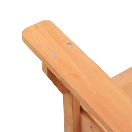 Outdoor Garden Storage Bench with Hidden Compartment Solid Fir Wood Seating - Natural Wood