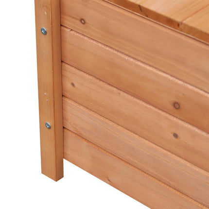 Outdoor Garden Storage Bench with Hidden Compartment Solid Fir Wood Seating - Natural Wood