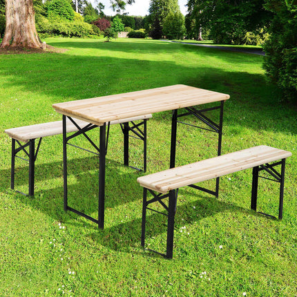 Portable Folding Camping Picnic Table and Bench Set Garden BBQ Chairs Stools Tre