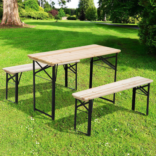 Portable Folding Camping Picnic Table and Bench Set Garden BBQ Chairs Stools Tre