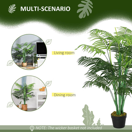 125cm Artificial Palm Tree with 18 Leaves in Nursery Pot - Green