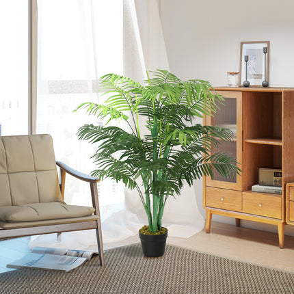 125cm Artificial Palm Tree with 18 Leaves in Nursery Pot - Green