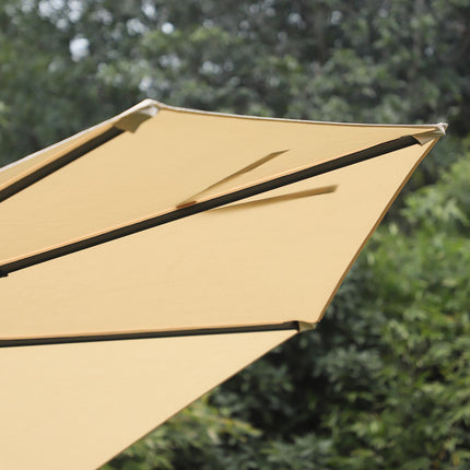 3 Metre Patio Offset Cantilever Parasol with Cross Base - Beige