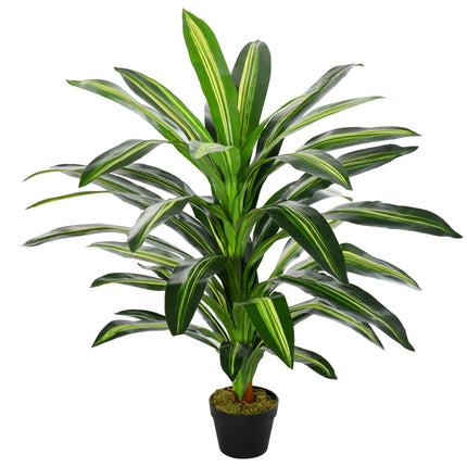 110cm Artificial Dracaena Tree with 40 Leaves in Nursery Pot - Green