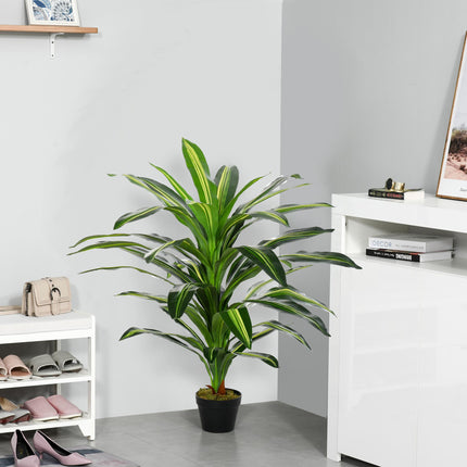 110cm Artificial Dracaena Tree with 40 Leaves in Nursery Pot - Green