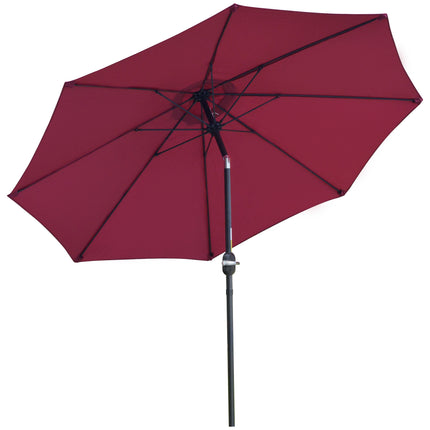 2.7M Garden Parasol Umbrella with Glass Fibre Ribs and Aluminium Frame, Tilting