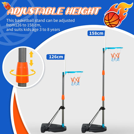 Kids Basketball Hoop and Stand Portable Basketball Stand Set w/ Ball Pump Nettin