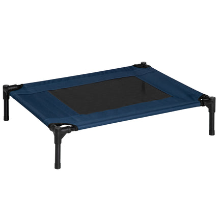 Medium Elevated Dog Cat Pet Cot Bed Portable Camping Basket - Blue