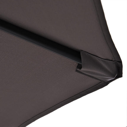 Double Parasol Patio Umbrella with Steel Pole, 12 Ribs, Crank Handle, Twin Canopy - Grey