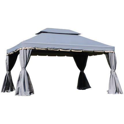 3x4 Metre Aluminium Gazebo with Sidewalls and Nets - Grey