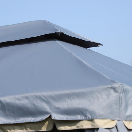 3x4 Metre Aluminium Gazebo with Sidewalls and Nets - Grey