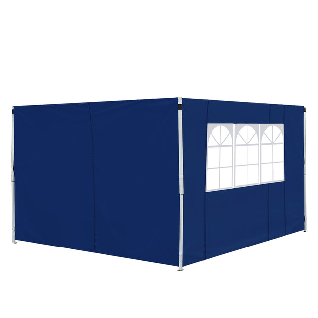 3m Gazebo Exchangeable Side Panels with Window 300x200cm - Blue