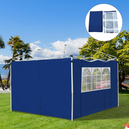 3m Gazebo Exchangeable Side Panels with Window 300x200cm - Blue