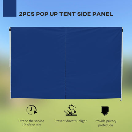 3m Gazebo Exchangeable Side Panels with Window 300x200cm - Blue