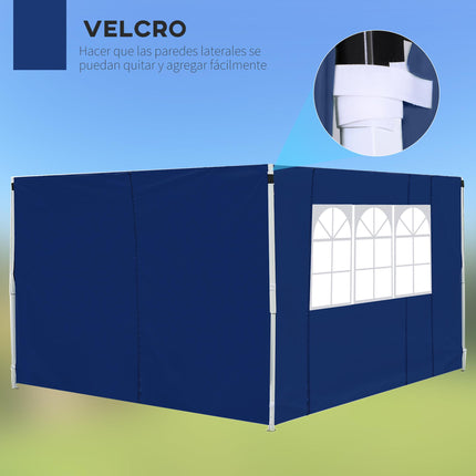 3m Gazebo Exchangeable Side Panels with Window 300x200cm - Blue
