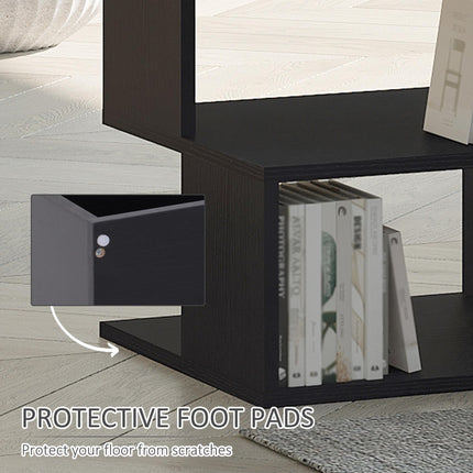 Side Table, Square Coffee Table, Modern End Table with 2 Tier Storage Shelves Fo