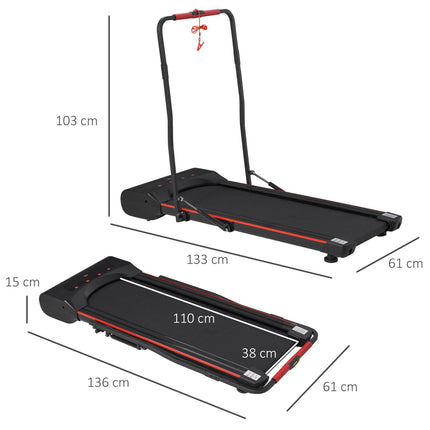 Foldable Walking Machine Treadmill 1-6km/h with LED Display & Remote Control Exe
