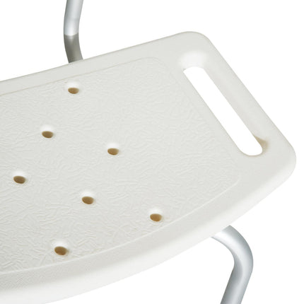Adjustable Bath Chair Shower Stool with Safety Seat for Elderly - Cream White