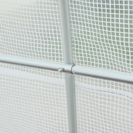 Large Walk-In Greenhouse with Galvanised Steel Frame and UV Protection Cover - White