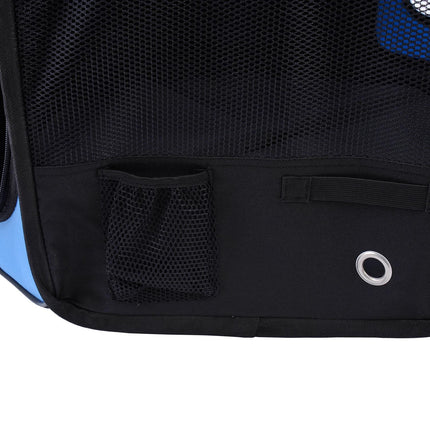 8-Panel Foldable Fabric Pet Playpen 90x41 cm for Small Pets - Blue