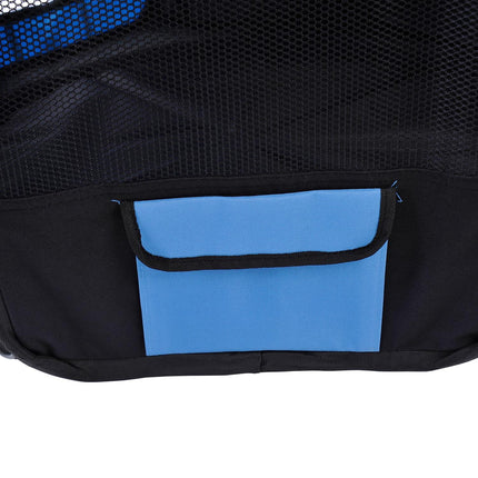 8-Panel Foldable Fabric Pet Playpen 90x41 cm for Small Pets - Blue