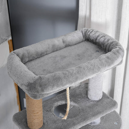 Cat Tree Tower for Indoor Cats 120cm Climbing Kitten Activity Center with Jute S