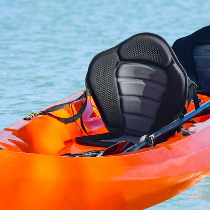 High Back Detachable Canoe Kayak Seat with Adjustable Straps for Comfort - Black