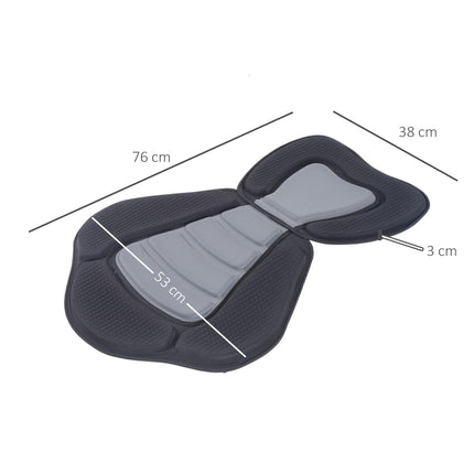 High Back Detachable Canoe Kayak Seat with Adjustable Straps for Comfort - Black