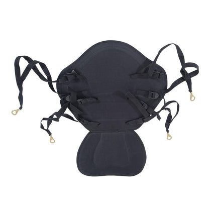 High Back Detachable Canoe Kayak Seat with Adjustable Straps for Comfort - Black