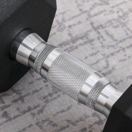 12.5KG Single Rubber Hex Dumbbell for Home Gym - Black