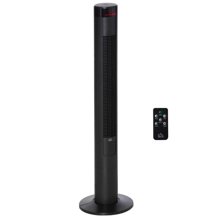 46" Tower Fan with Remote, 12H Timer, 3 Speeds & 4 Modes - Black